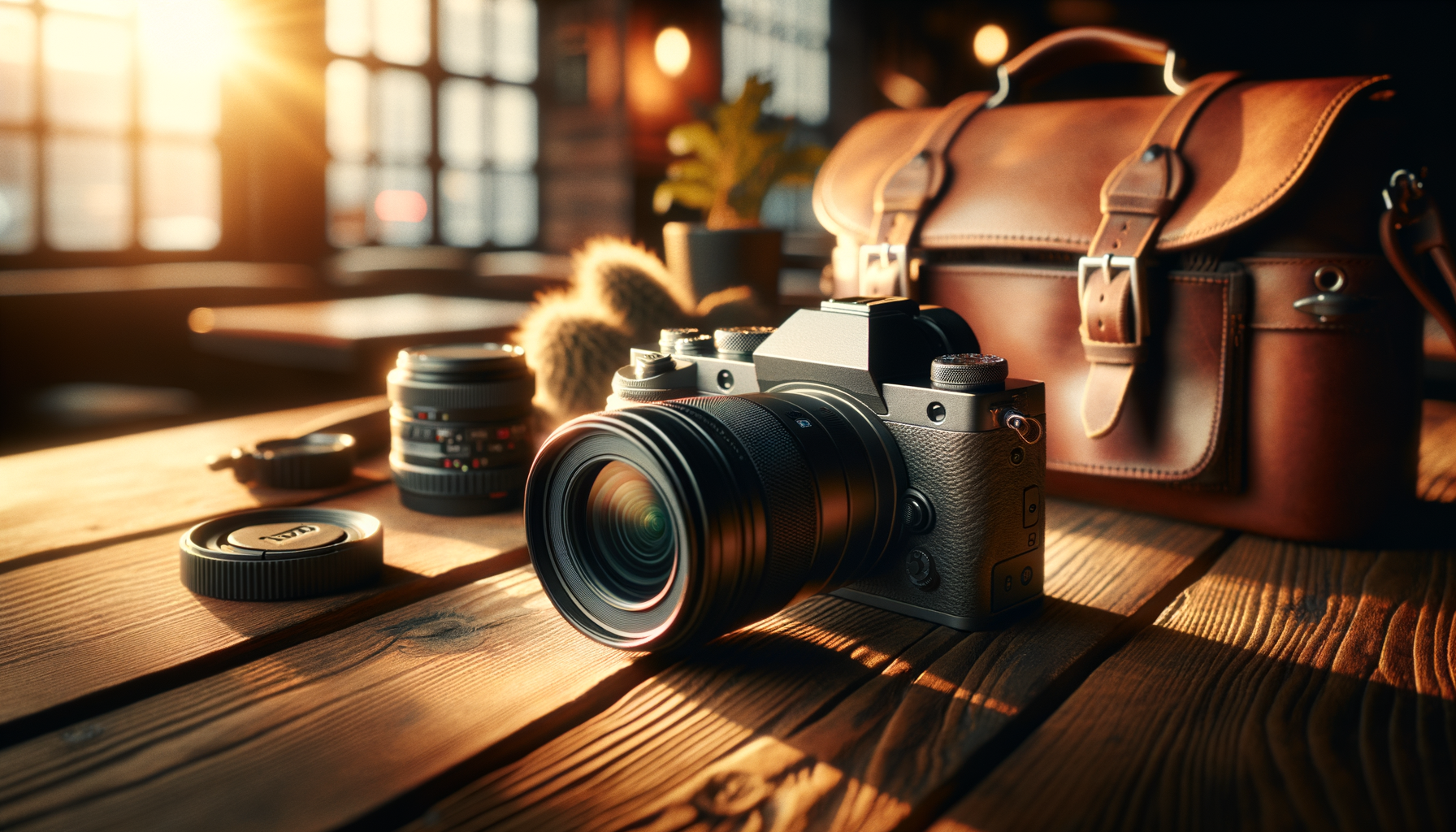 Fotografo che sceglie la fotocamera giusta tra diverse opzioni, ambiente naturale e luminoso